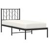vidaXL Metal Bed Frame without Mattress with Headboard Black 75x190cm