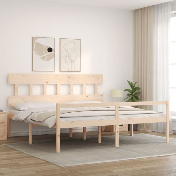 vidaXL Senior Bed without Mattress Super King Size Solid Wood