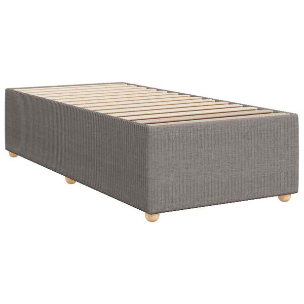 vidaXL Bed Frame without Mattress Taupe 90x190 cm Single Fabric