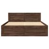 vidaXL Bed Frame with Headboard without Mattress Brown Oak 120x190 cm Small Double