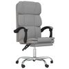 vidaXL Reclining Office Chair Light Grey Fabric