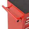 vidaXL Tool Trolley with 21 Drawers Steel Red (147177+2x147178)