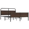 vidaXL Metal Bed Frame without Mattress Brown Oak 150x200 cm King Size