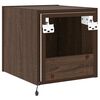 vidaXL TV Wall Cabinets with LED Lights 2 pcs Brown Oak 30.5x35x30 cm