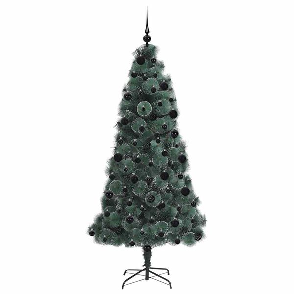 vidaXL Artificial Pre-lit Christmas Tree with Ball Set Green 210 cm