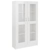 vidaXL Vitrine Cabinet High Gloss White 82.5x30.5x150 cm Engineered Wood