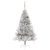 vidaXL Artificial Pre-lit Christmas Tree Silver 150 cm PET
