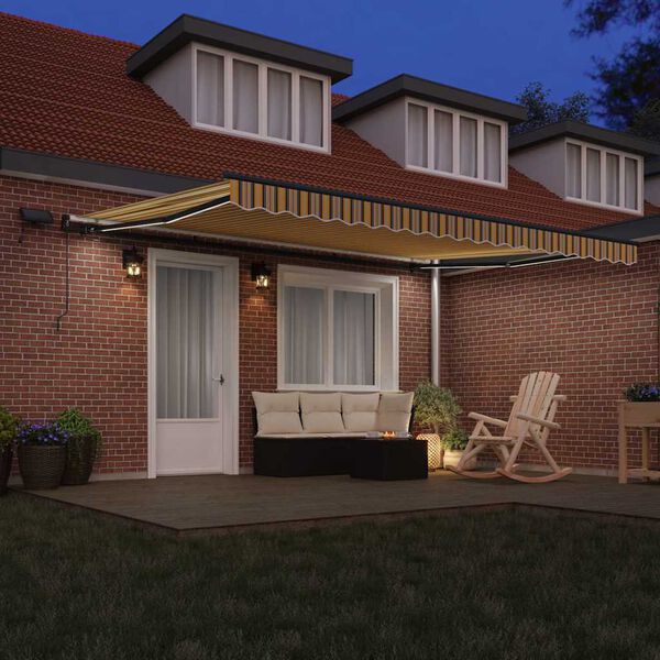 vidaXL Retractable Awning Manual Multicolour 450 x 300 cm Fabric