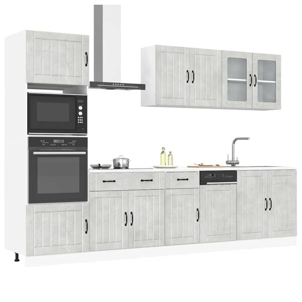 vidaXL 7 Piece Kitchen Cabinet Set Lucca Concrete Grey Engineered Wood
