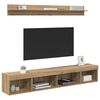 vidaXL TV Wall Cabinet Set with LED 5 pcs Artisan Oak Engineered Wood