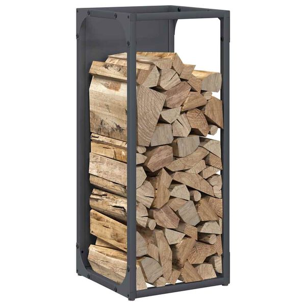 vidaXL Firewood Rack Anthracite 25x25x60 cm Cold-rolled steel