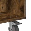 vidaXL Side Table with Wheels Smoked Oak 50.5 x 50 x 30 cm