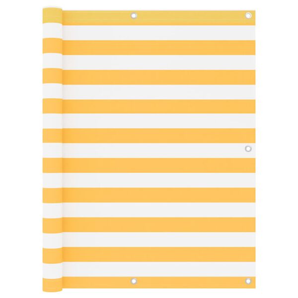 vidaXL Balcony Screen White and Yellow 120x300 cm Oxford Fabric