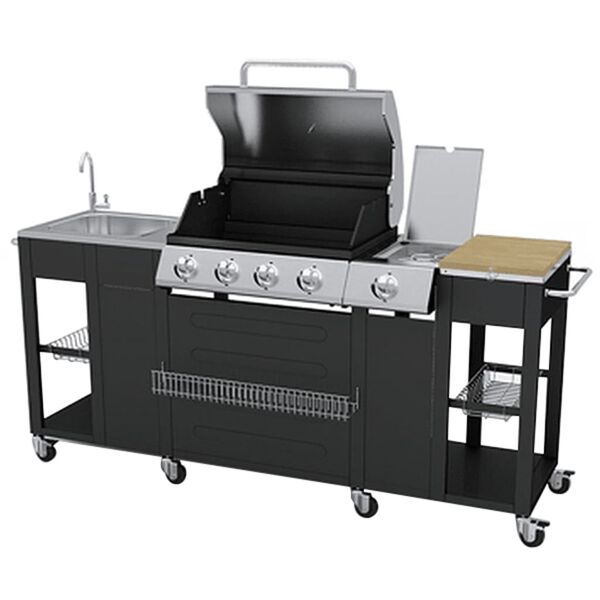 vidaXL Outdoor Kitchen Barbecue Montana 4 Burners