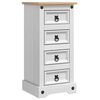 vidaXL Bedside Table White 35 x 32.5 x 74 cm Solid Pine Wood