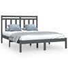 vidaXL Bed Frame without Mattress Grey 120x200 cm Solid Wood