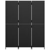 vidaXL Room Divider 3 Panels Black Poly Rattan
