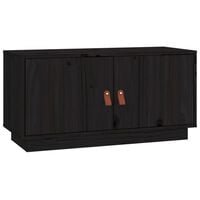 vidaXL TV Cabinet Black 80x34x40 cm Solid Wood Pine