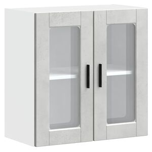 vidaXL Kitchen Wall Cabinet with Glass Door "Porto" Concrete Grey