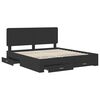 vidaXL Bed Frame with Headboard Black 200 x 200 cm Engineered Wood