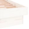 vidaXL LED Bed Frame without Mattress White Double Solid Wood