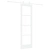 vidaXL Sliding Door White 61 x 198.5 cm Solid Pine Wood and Glass