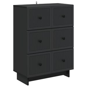 vidaXL Drawer Cabinet 66 x 34.5 x 90 cm Engineered Wood Black