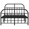 vidaXL Metal Bed Frame without Mattress with Footboard Black 120x190cm