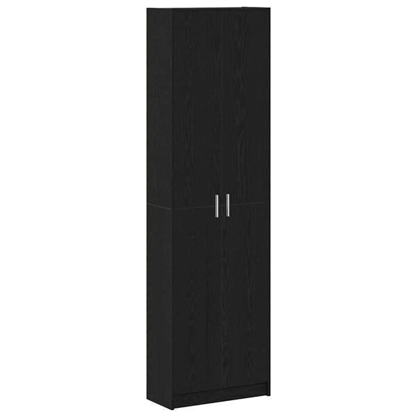 vidaXL Wardrobe with Shelf Black Oak 55 x 25 x 189 cm Engineered Wood