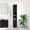 vidaXL Bathroom Cabinet Black Oak 30x30x183.5 cm Engineered Wood