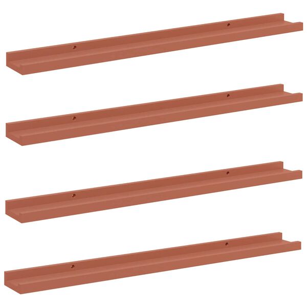 vidaXL Wall Shelf with Shelf 4 pcs Red 80 x 9 x 3 cm Engineered Wood