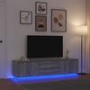 vidaXL TV Cabinet with LED Lights Old Wood 100x41x50 cm