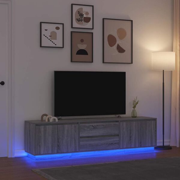 vidaXL TV Cabinet with LED Lights Old Wood 100x41x50 cm