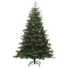 vidaXL Artificial Hinged Christmas Tree with Cones and Berries 240 cm