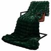 vidaXL Faux Rabbit Fur Blanket 4 pcs Dark Green 220 x 240 cm Polyester