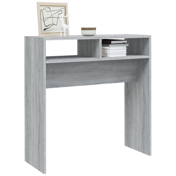 vidaXL Console Table Grey Sonoma 78x30x80 cm Engineered Wood