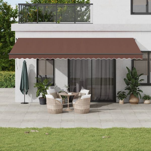 vidaXL Manual Retractable Awning Brown 600x350 cm