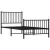 vidaXL Metal Bed Frame without Mattress with Footboard Black 90x200cm
