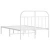 vidaXL Metal Bed Frame without Mattress with Headboard White 120x190cm