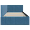 vidaXL Corner Bed Frame with Headboard Blue 100 cm x 200 cm Velvet