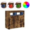 vidaXL Sideboard with LED Lights Smoked Oak 80x35x75 cm