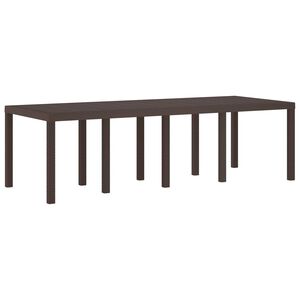vidaXL Garden Table Brown 250 x 100 x 73 cm Poly Rattan