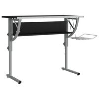 vidaXL Craft Desk Black&Grey 110x53x(58-87) cm Engineered Wood&Steel