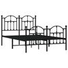 vidaXL Metal Bed Frame without Mattress with Footboard Black 120x200cm