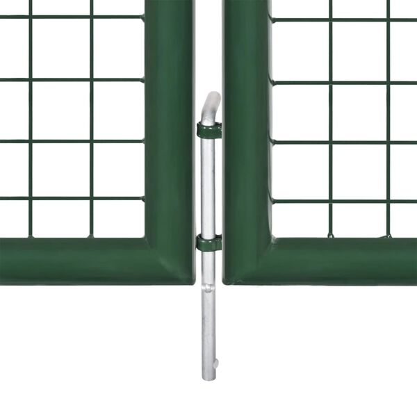vidaXL Mesh Garden Gate Steel 400x100 cm Green