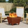 vidaXL Fire Pit Brown 50 x 50 x 38 cm Weathering Steel