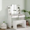 vidaXL Dressing Table Set High Gloss White 96x40x142 cm