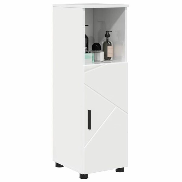 vidaXL Bathroom Cabinet with Storage High Gloss White 30 x 35 x 95 cm