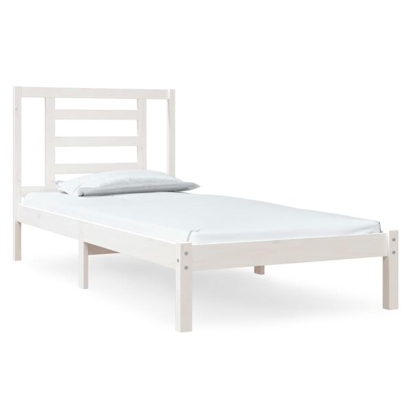 vidaXL Bed Frame without Mattress White 90x200 cm Solid Wood Pine