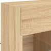 vidaXL TV Wall Cabinet with LED Lights Sonoma Oak 58.5x30x60.5 cm